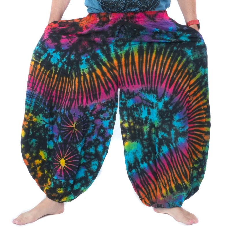Wide balloon pants, bloomers, batik pants rayon
