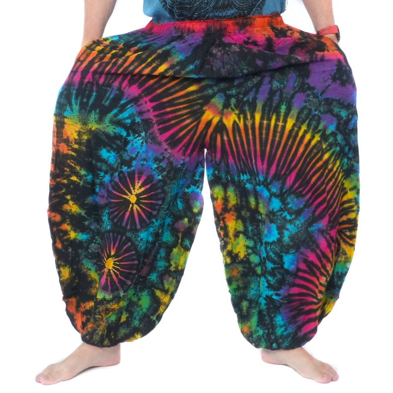 Wide balloon pants, bloomers, batik pants rayon