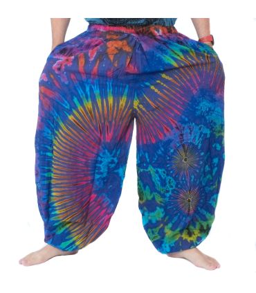 Wide balloon pants, bloomers, batik pants rayon