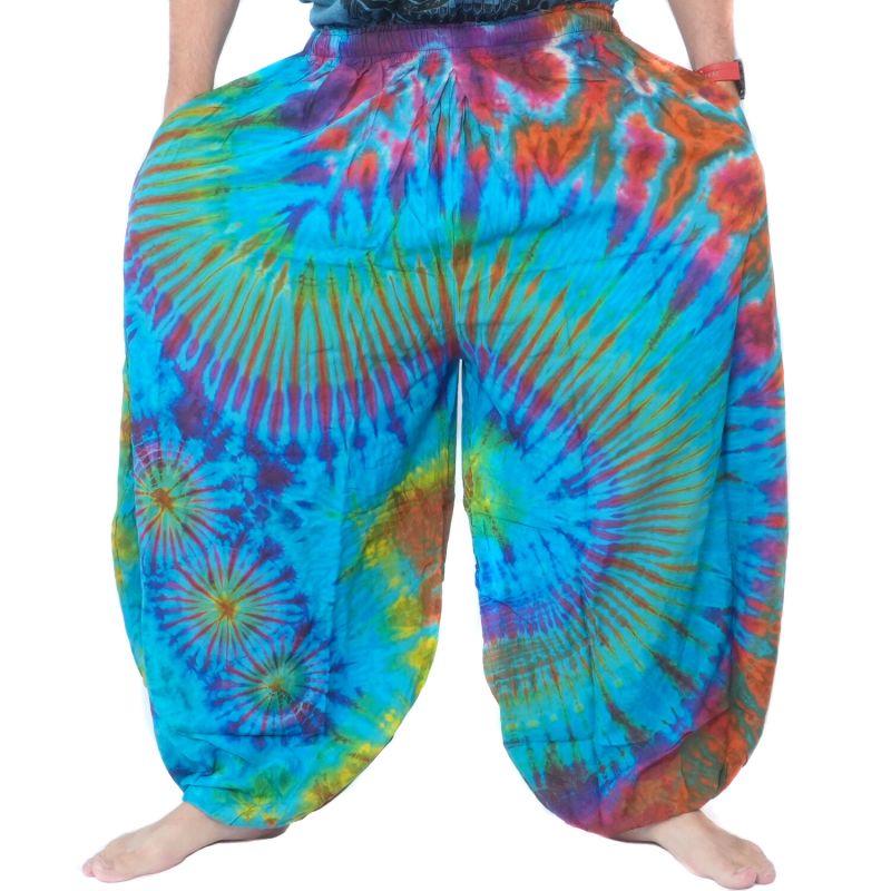Wide balloon pants, bloomers, batik pants rayon