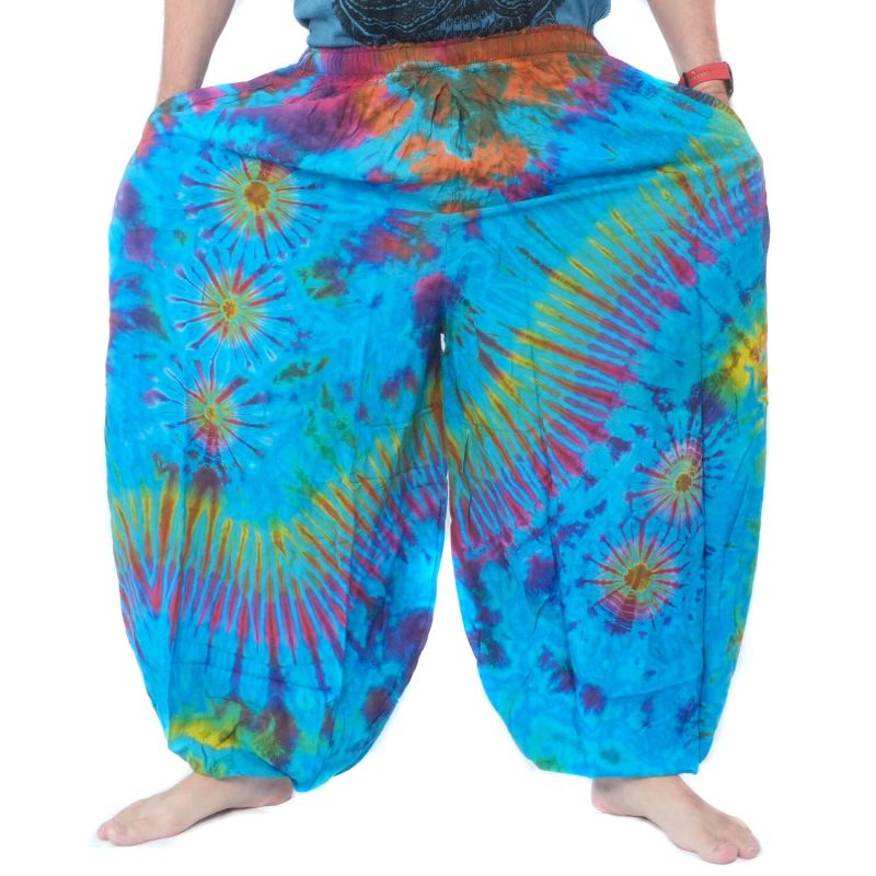 Wide balloon pants, bloomers, batik pants rayon