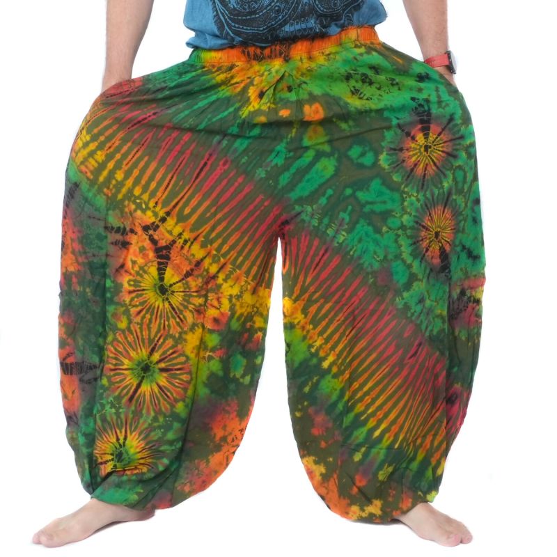 Weite Ballonhose, Pumphose, Batikhose Rayon
