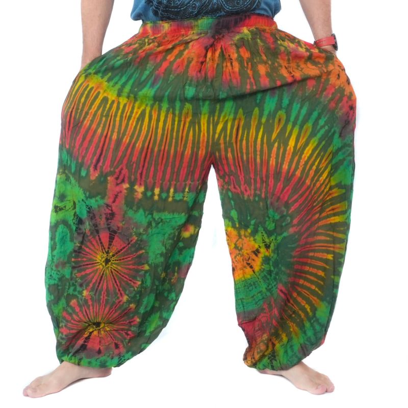 Weite Ballonhose, Pumphose, Batikhose Rayon