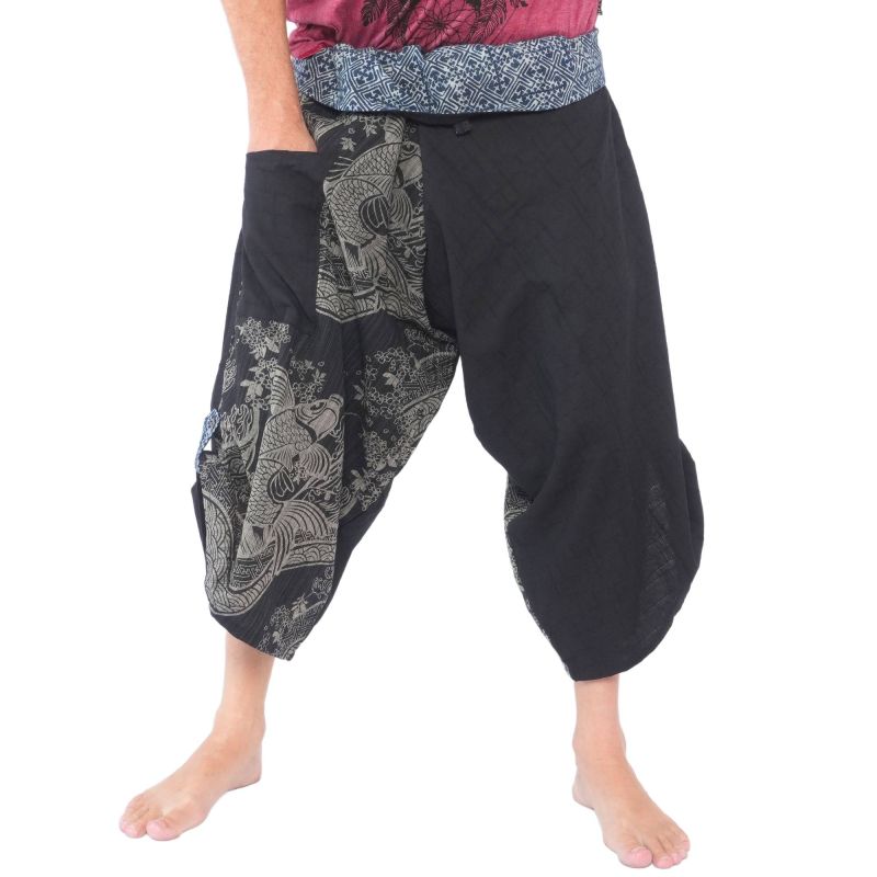 3/5 Pantalon de pêche thaïlandais Samurai - coton
