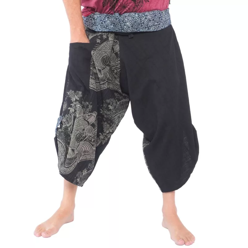 3/5 Pantalon en toile de samouraï - coton