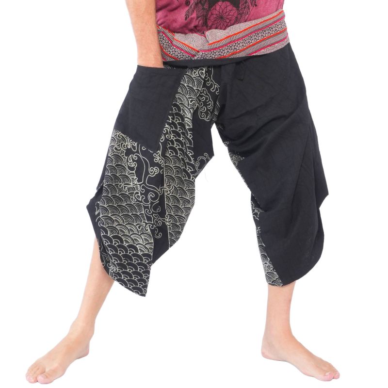 3/5 Pantalon de pêche thaïlandais Samurai - coton