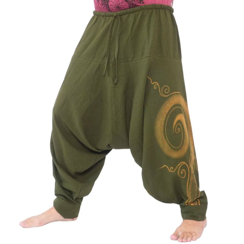 Harem pants hand painted spiral