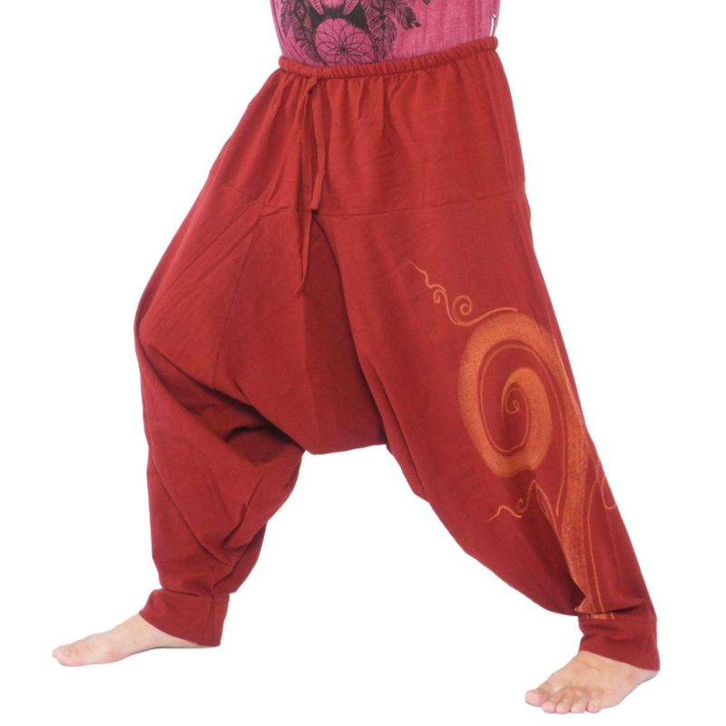 Harem pants hand painted spiral