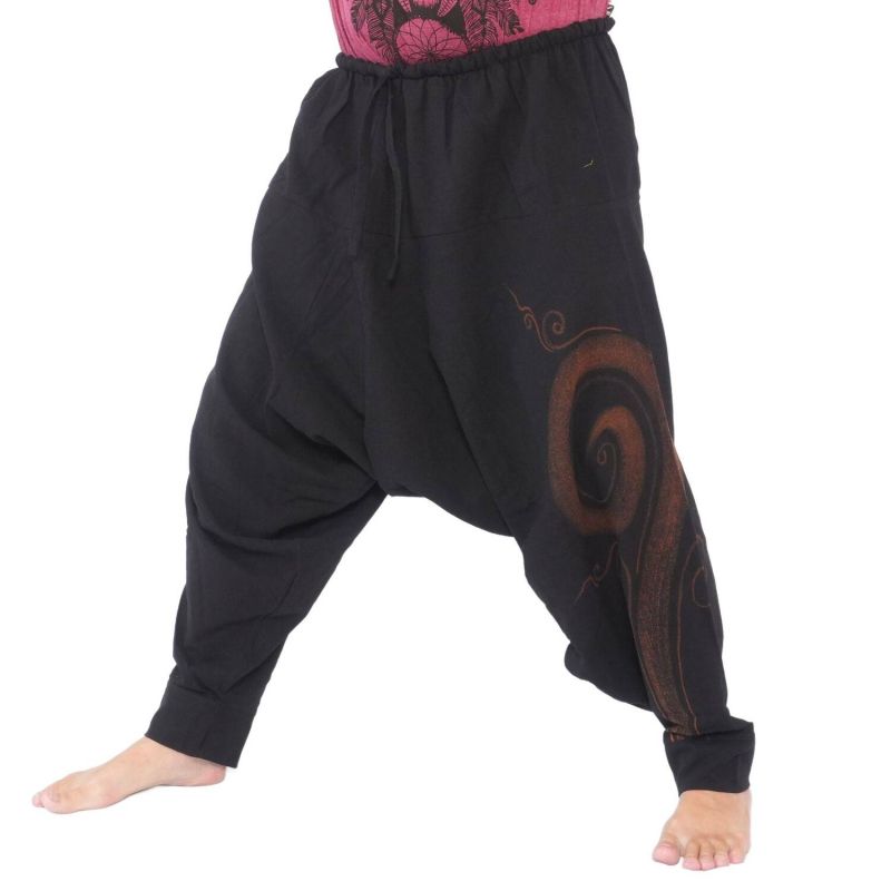 Harem pants hand painted spiral