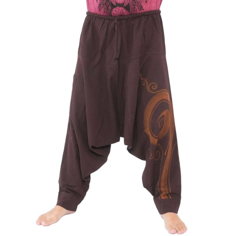 Harem pants hand painted spiral