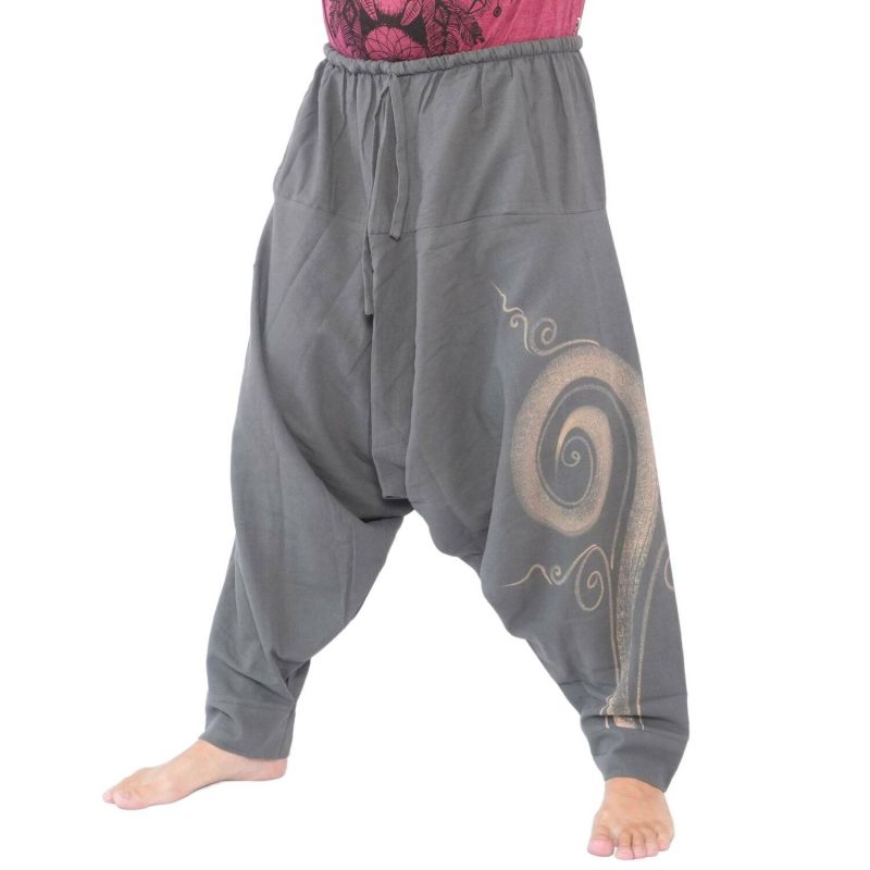 Harem pants hand painted spiral