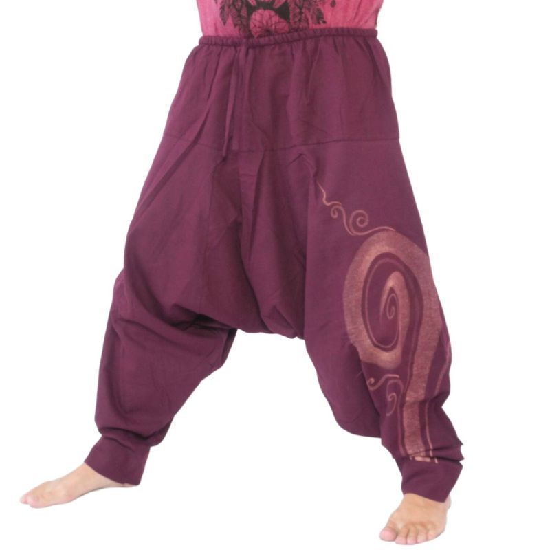 Harem pants hand painted spiral