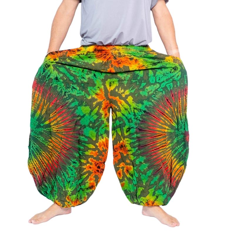 Wide balloon pants, bloomers, batik pants rayon