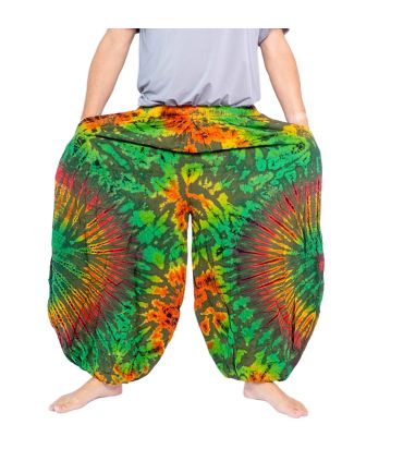 Weite Ballonhose, Pumphose, Batikhose Rayon