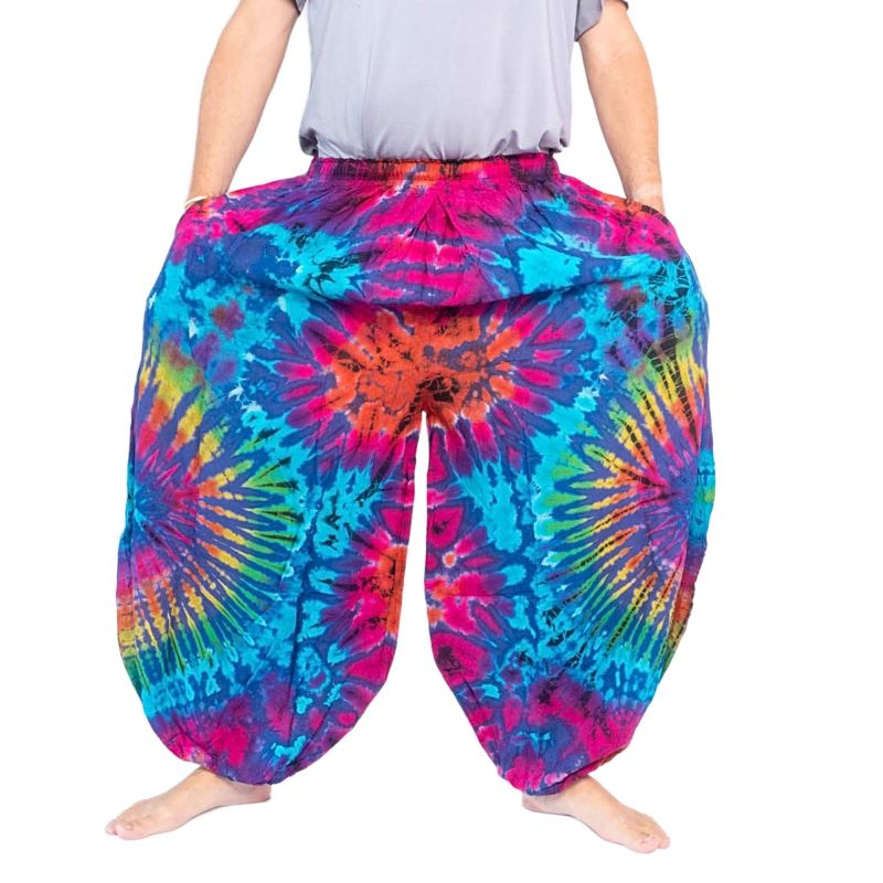 Wide balloon pants, bloomers, batik pants rayon