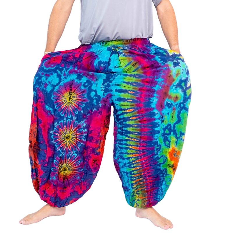 Weite Batikhose aus Rayon für Damen & Herren luftig & handgefertigt