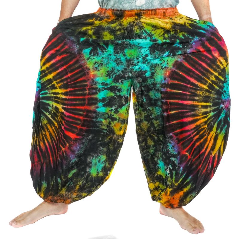 Wide balloon pants, bloomers, batik pants rayon