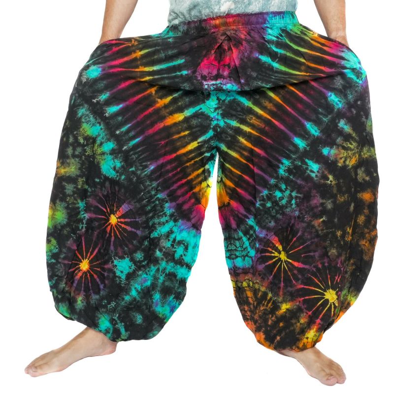 Wide balloon pants, bloomers, batik pants rayon