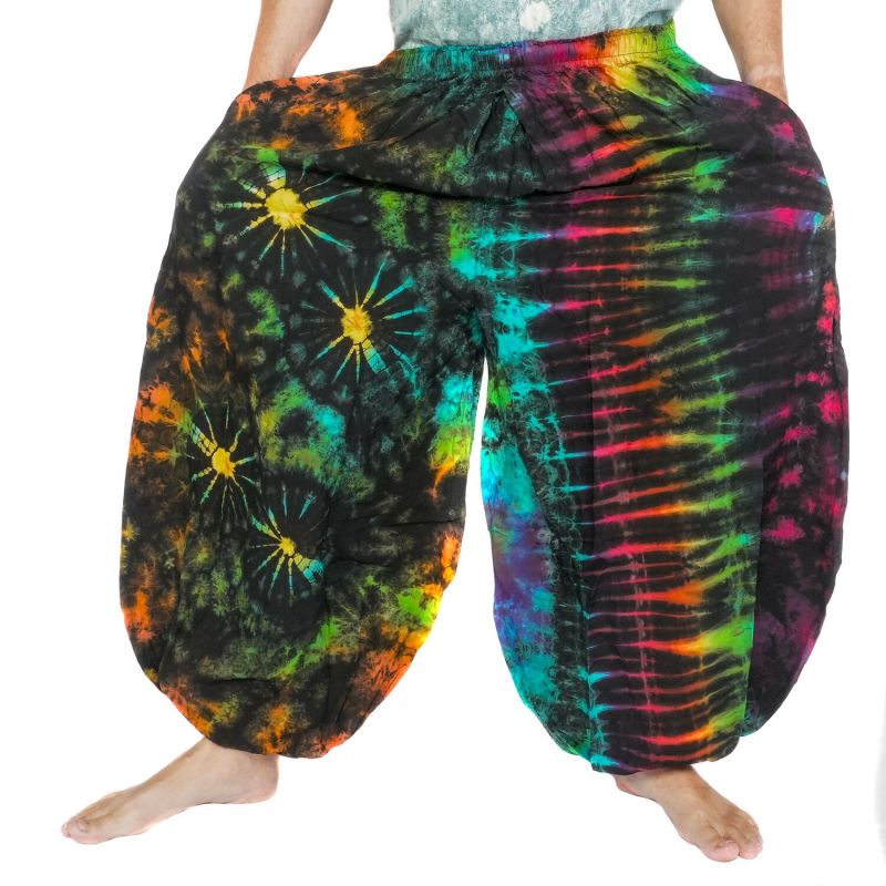 Wide balloon pants, bloomers, batik pants rayon