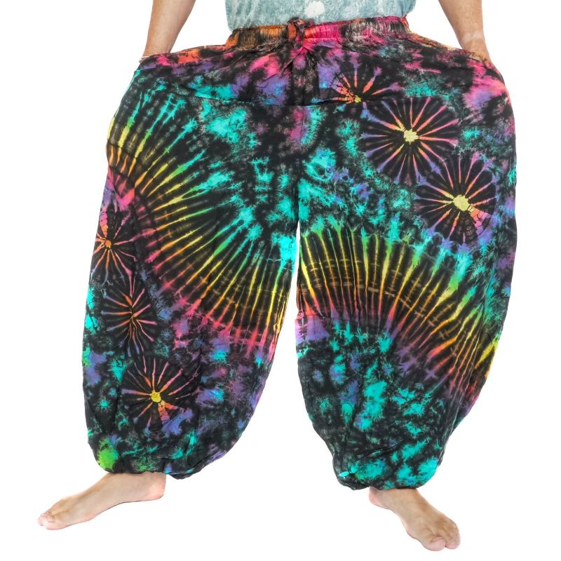 Weite Ballonhose, Pumphose, Batikhose Rayon