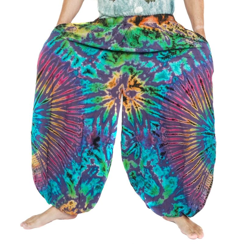 Wide balloon pants, bloomers, batik pants rayon