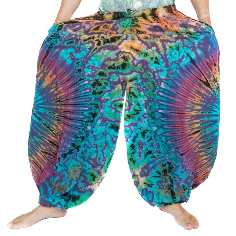 Weite Ballonhose, Pumphose, Batikhose Rayon