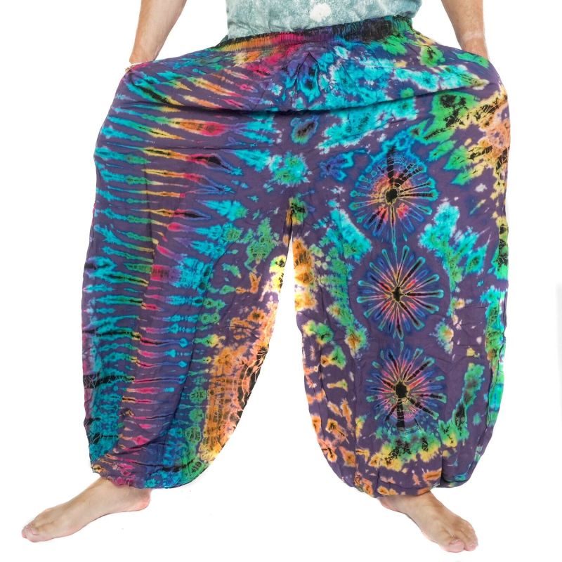 Wide balloon pants, bloomers, batik pants rayon