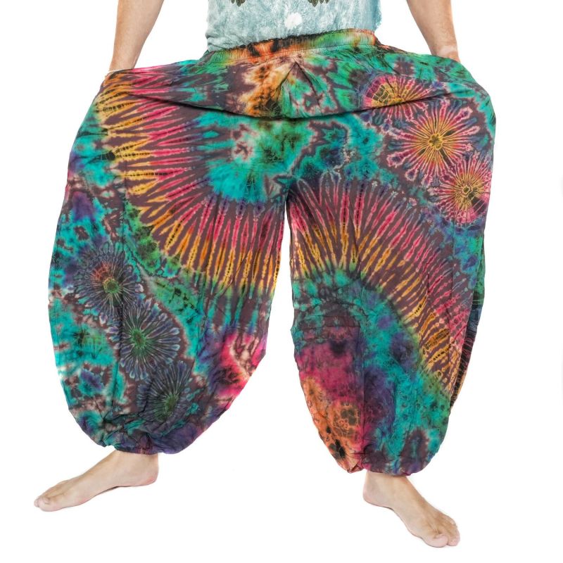 Wide balloon pants, bloomers, batik pants rayon