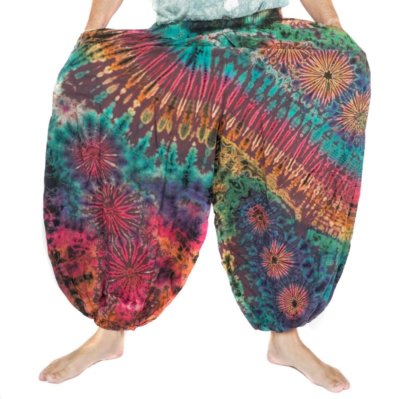 Wide balloon pants, bloomers, batik pants rayon