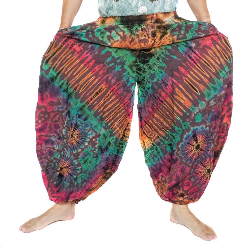 Wide balloon pants, bloomers, batik pants rayon