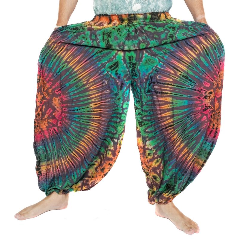 Wide balloon pants, bloomers, batik pants rayon