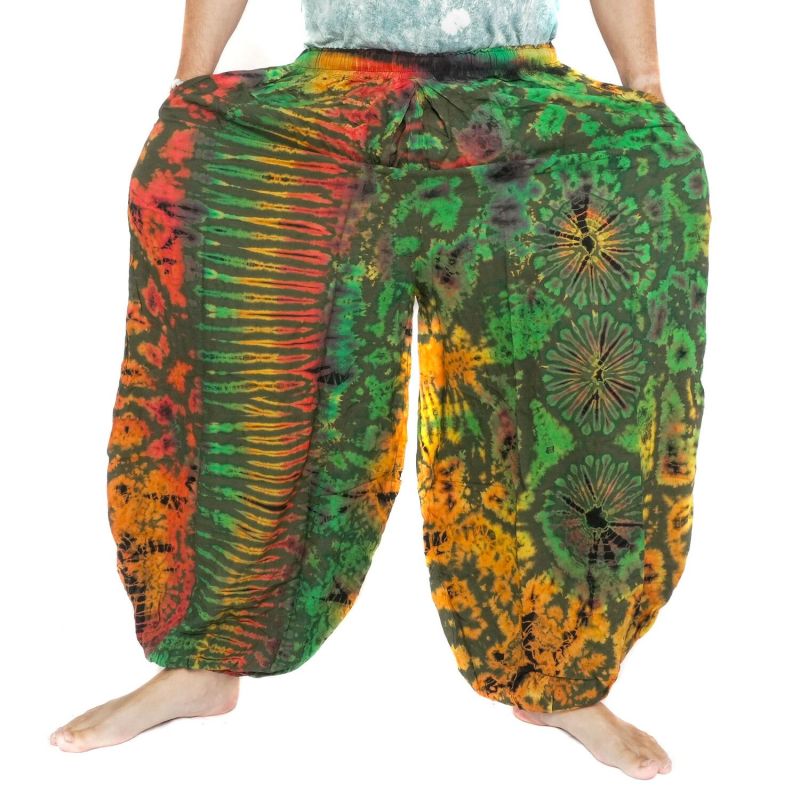 Batikhose Damen Herren – Luftig weite Boho Pumphose aus Rayon