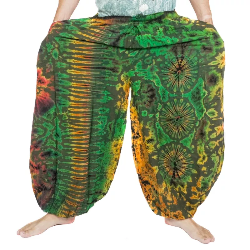 Batikhose Damen Herren – Luftige, extraweite Boho Pumphose aus Rayon
