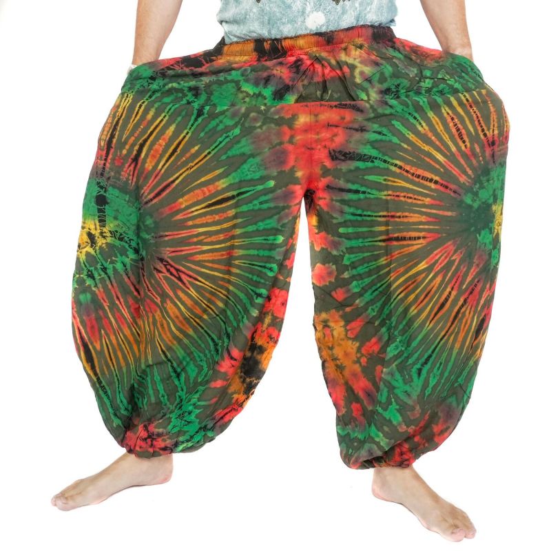 Wide balloon pants, bloomers, batik pants rayon