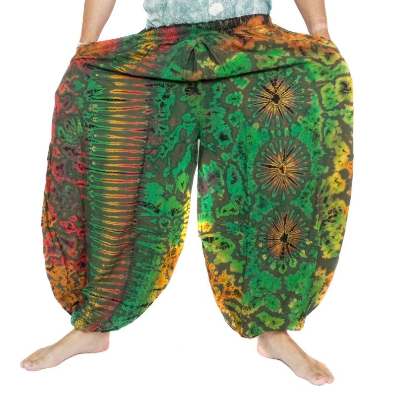 Wide balloon pants, bloomers, batik pants rayon