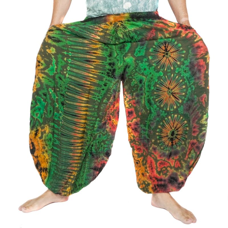 Weite Batikhose Damen Herren – Luftige Boho Pumphose aus Rayon