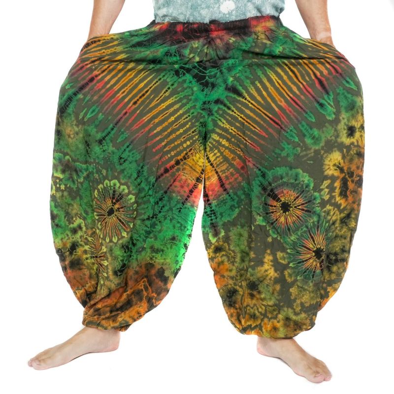 Weite Batikhose Damen Herren – Luftige Boho Pumphose aus Rayon