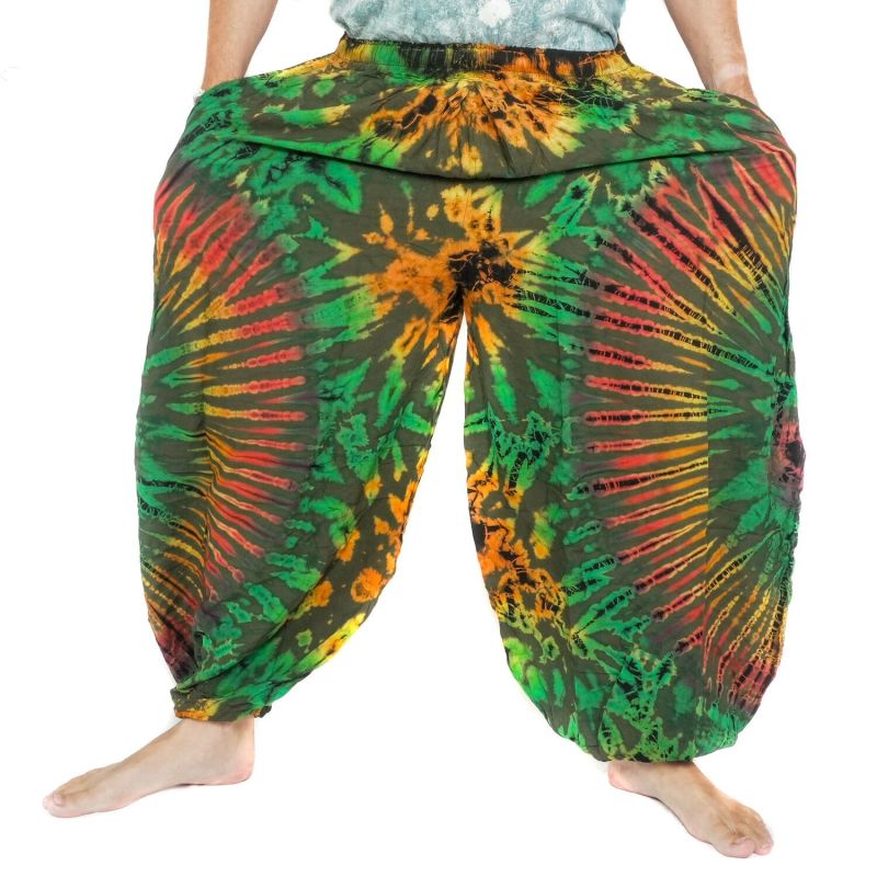 Weite Batikhose Damen Herren – Luftige Boho Pumphose aus Rayon