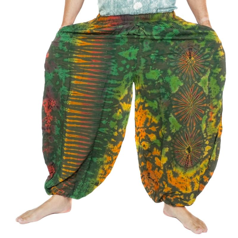 Weite Ballonhose, Pumphose, Batikhose Rayon