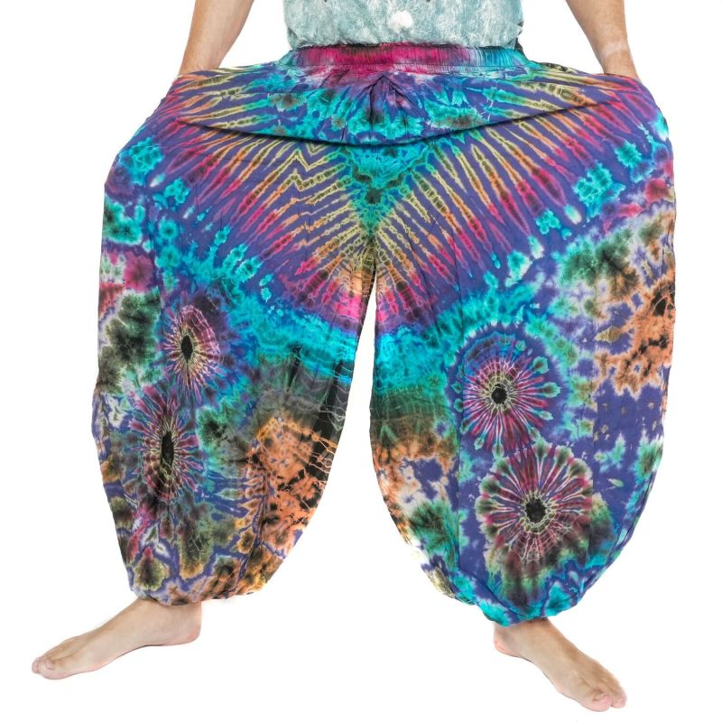 Wide balloon pants, bloomers, batik pants rayon