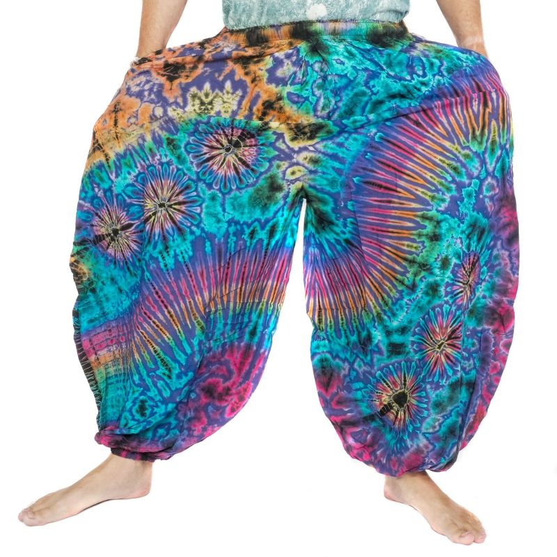 Wide balloon pants, bloomers, batik pants rayon