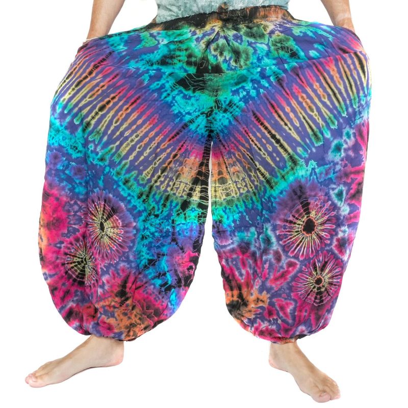 Wide balloon pants, bloomers, batik pants rayon