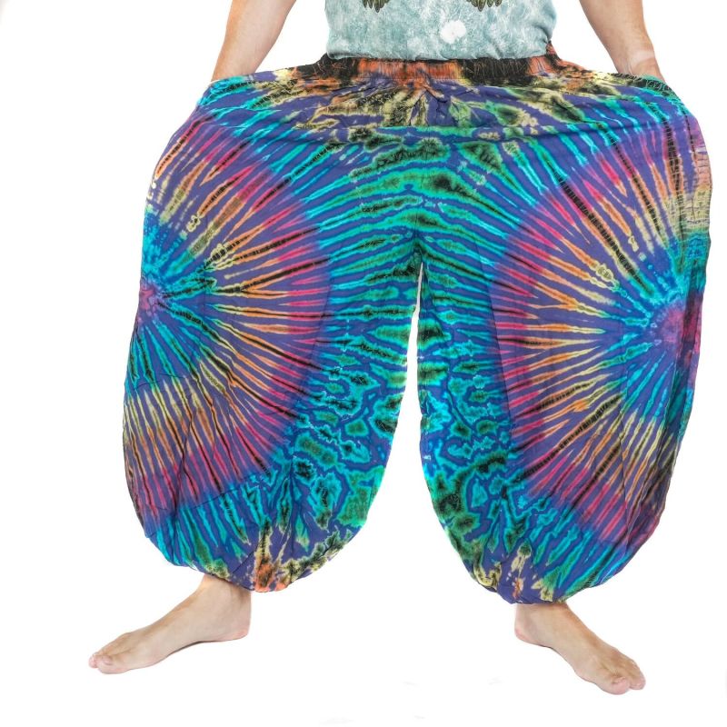 Wide balloon pants, bloomers, batik pants rayon