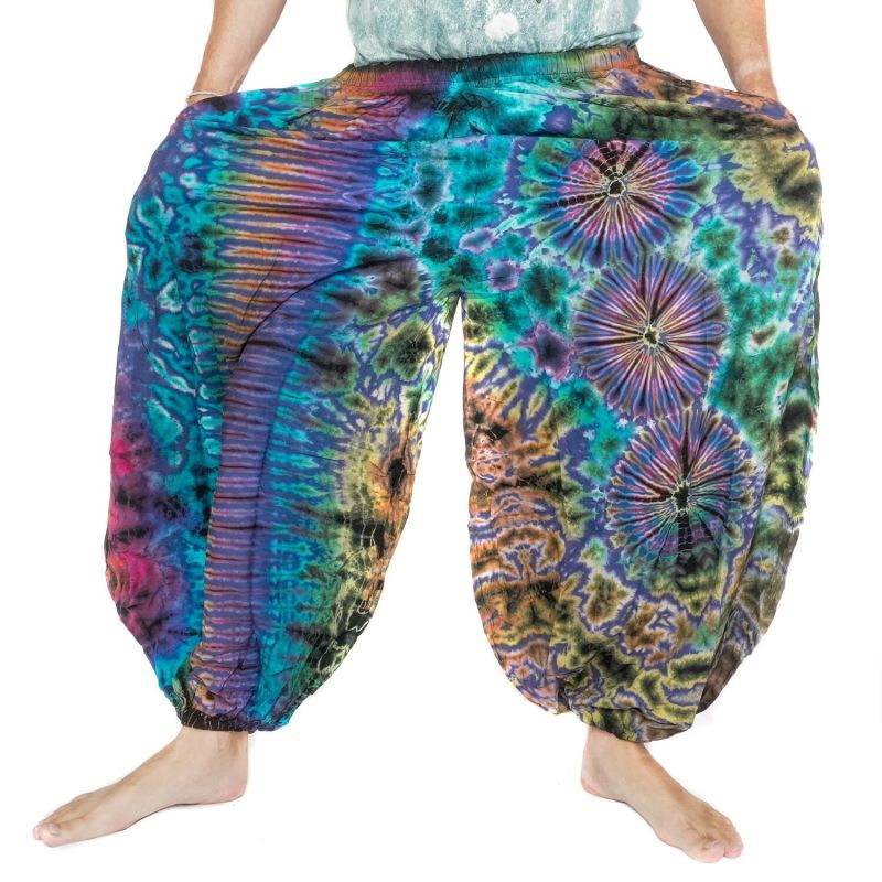 Wide balloon pants, bloomers, batik pants rayon