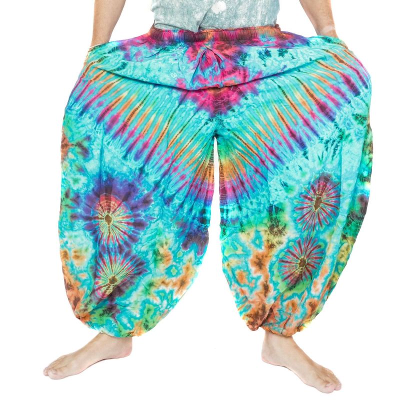 Wide balloon pants, bloomers, batik pants rayon