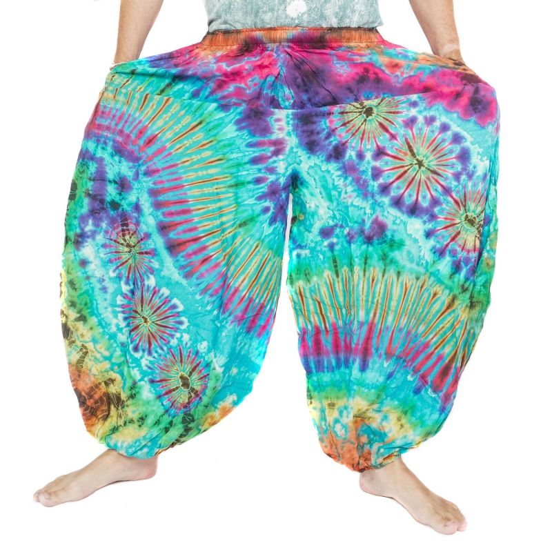 Weite Ballonhose, Pumphose, Batikhose Rayon