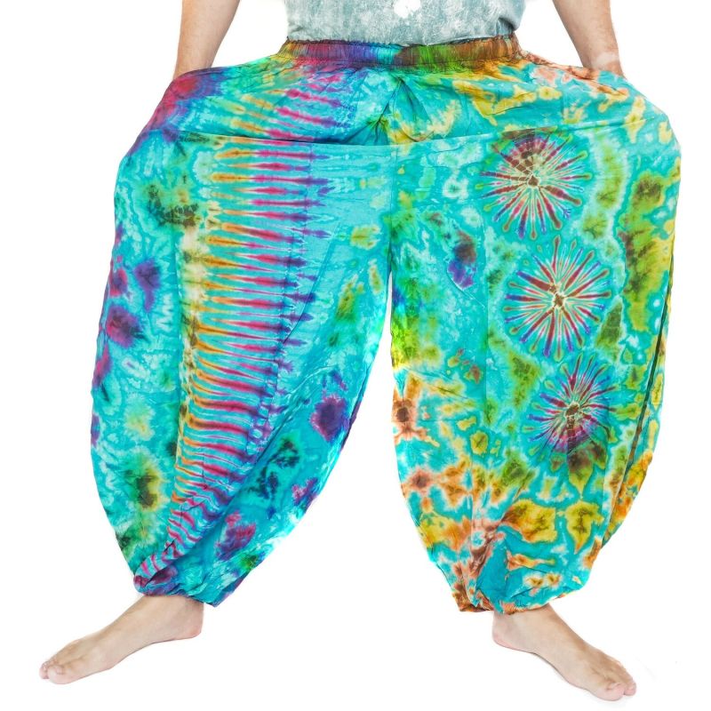 Wide balloon pants, bloomers, batik pants rayon