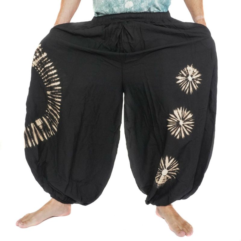Batik Haremshose Rayon Weite Pumphose für Damen Herren