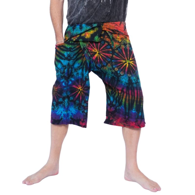 Pantalon 3/4 de pêcheur thaïlandais en coton batik