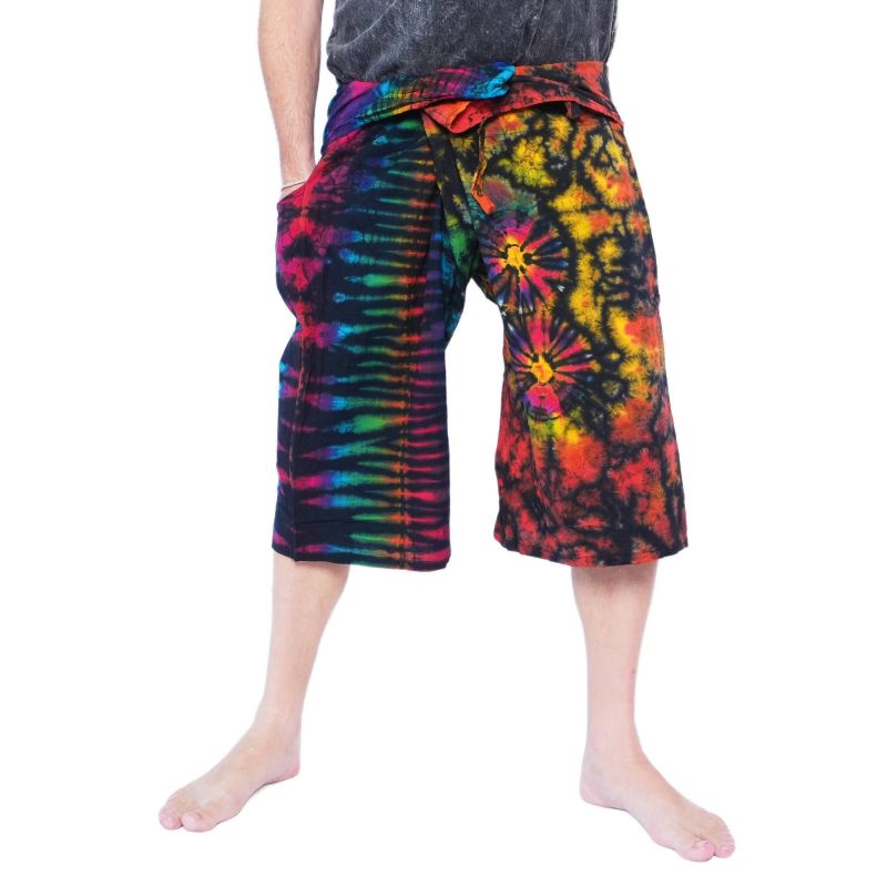 Pantalon 3/4 de pêcheur thaïlandais en coton batik